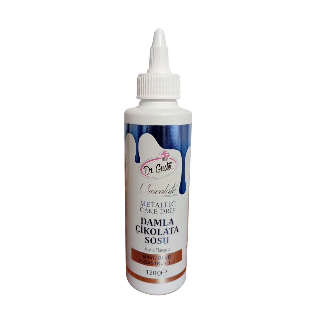Glazura de ciocolata - Cake Drip - ALBASTRU METALIZAT - 120g - Dr Gusto