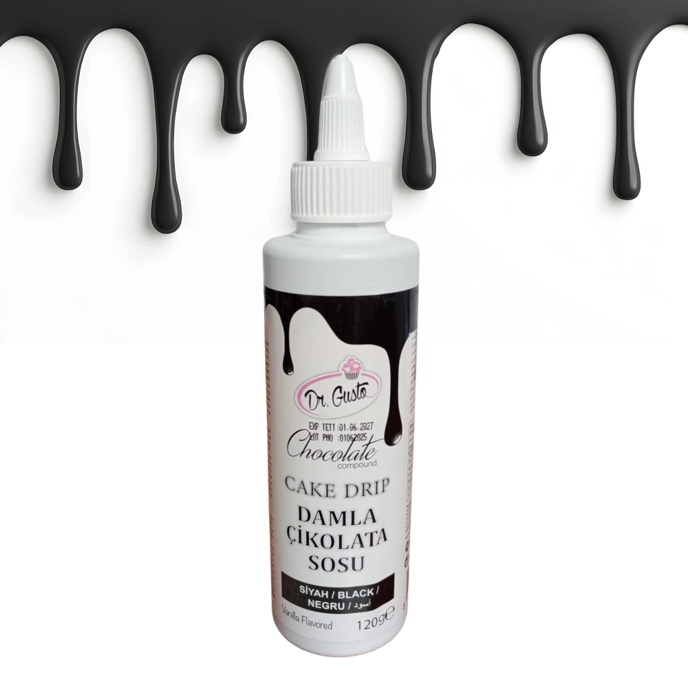 Glazura de ciocolata - Cake Drip - NEGRU - 120g - Dr Gusto
