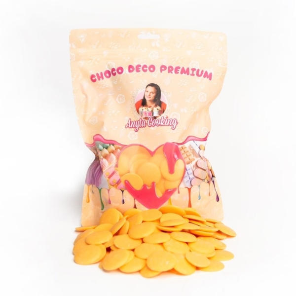 Choco Deco Premium (Deco Melts)-1 kg-(Portocaliu-Portocale)-Anyta Cooking