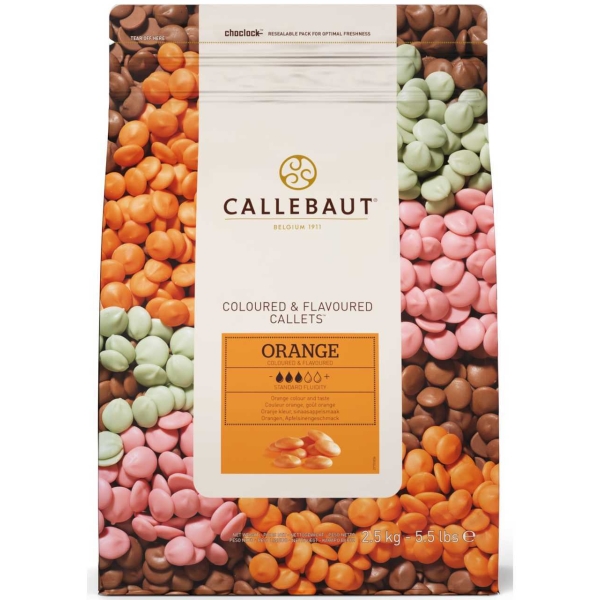 Ciocolată Dropsuri Aromă PORTOCALE - 2,5KG- 27,5% Cacao- Callebaut - Anyta Cooking