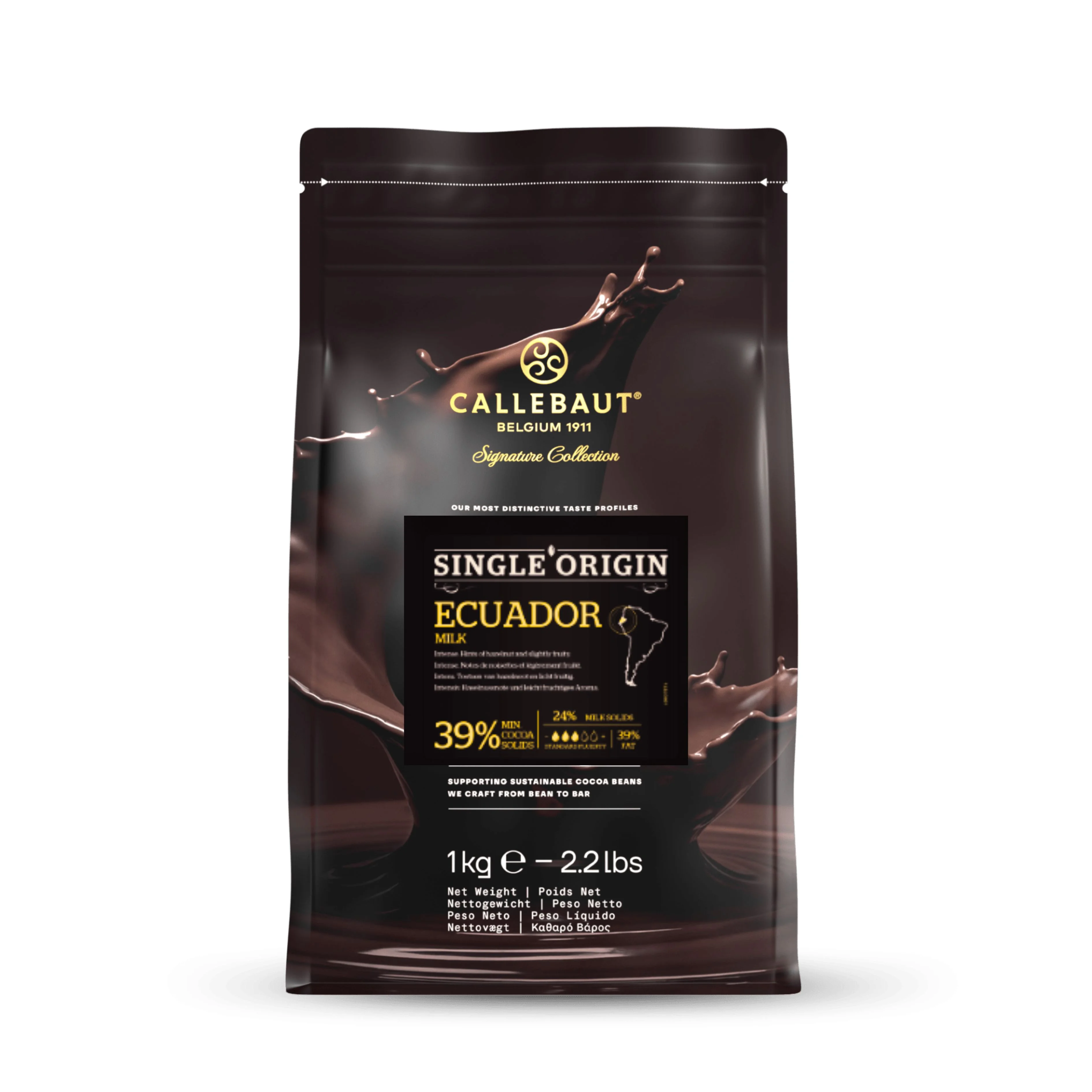 Ciocolată LAPTE Premium - VELVET ECUADOR - cacao 39% - 1kg - Cacao Barry® 
