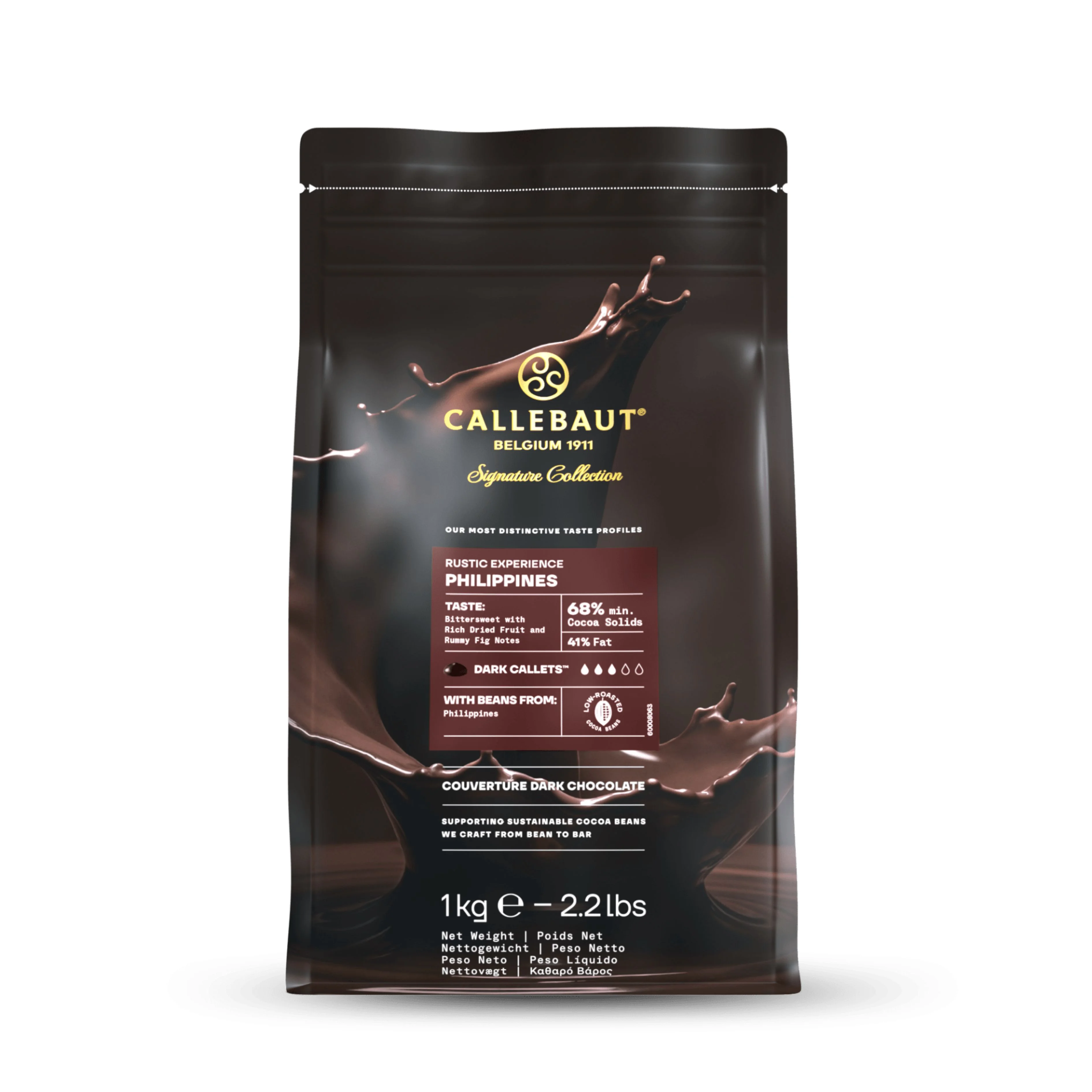 Ciocolată neagră PREMIUM - PHILIPPINES - cacao 68% - 1kg - Cacao Barry®