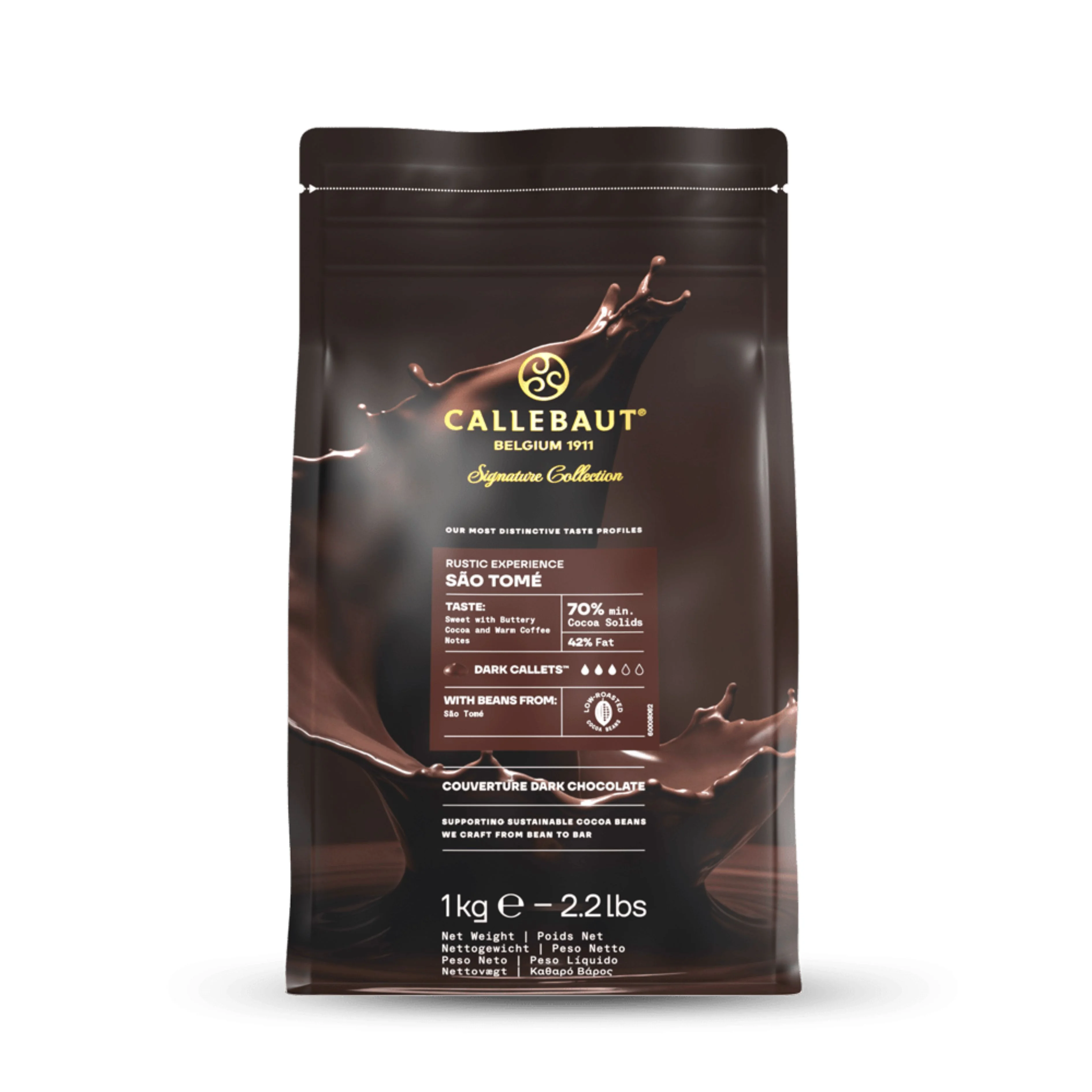 Ciocolată neagră PREMIUM - RUSTIC SAO TOME - cacao 70% - 1kg - Cacao Barry®