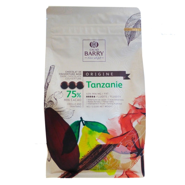Ciocolată neagră PREMIUM - TANZANIA - cacao 75% - 1kg - Cacao Barry® - Anyta Cooking