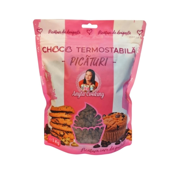 Ciocolată neagră termostabilă picături - 1Kg - Anyta Cooking