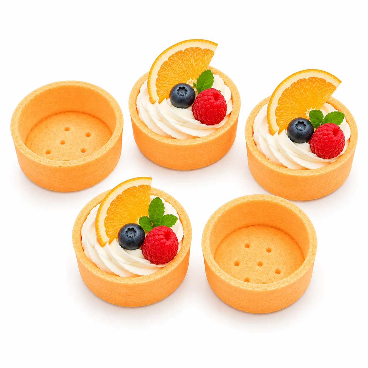 Coji de tarta rotunde medii 46 buc - portocale de 60 mm - Cassibba - Anyta Cooking