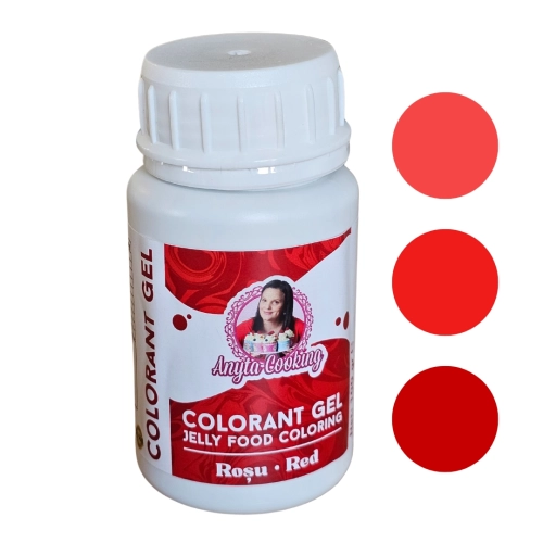 Colorant alimentar gel - ROSU VIU - 100 gr - Anyta Cooking