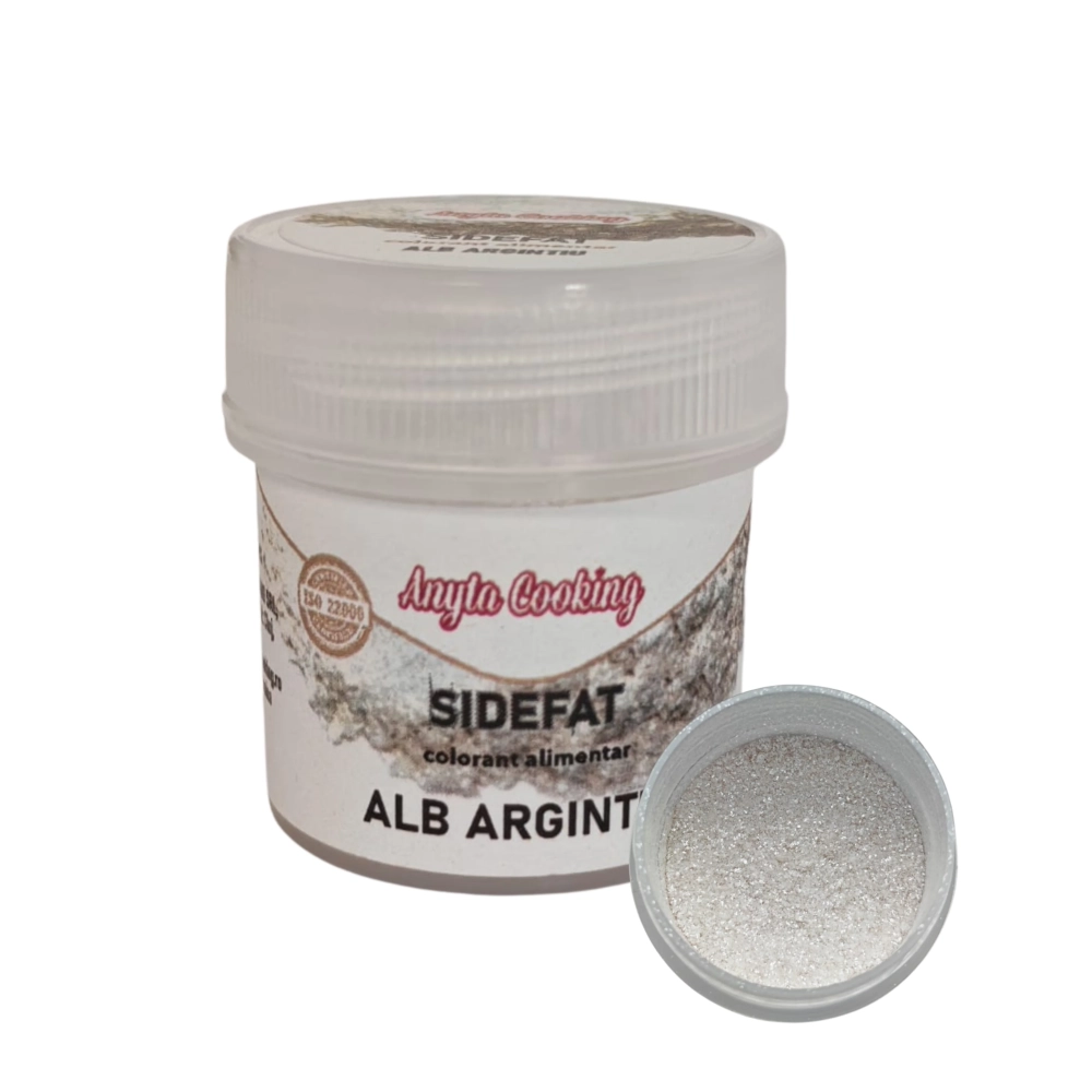 Colorant alimentar pudra - Perlat Argintiu-Alb - 5g - Anyta Cooking