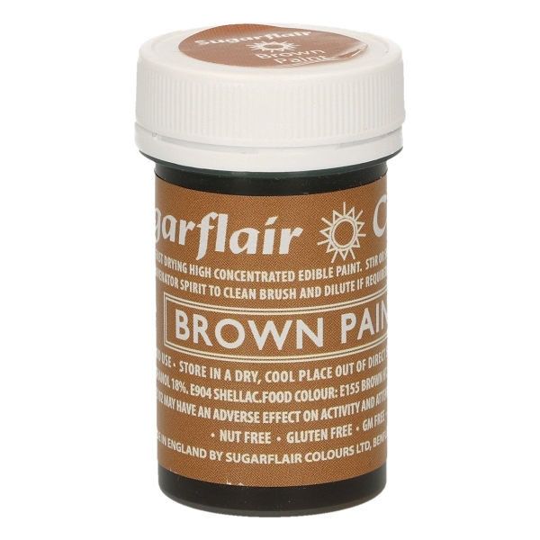 Colorant alimentar pt pictat-MARO MAT-Brown Paint-20 gr-Sugarflair - Anyta Cooking
