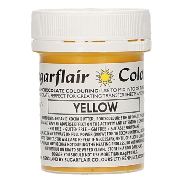 Colorant pentru Ciocolata – YELLOW / GALBEN - 35 g – Sugarflair