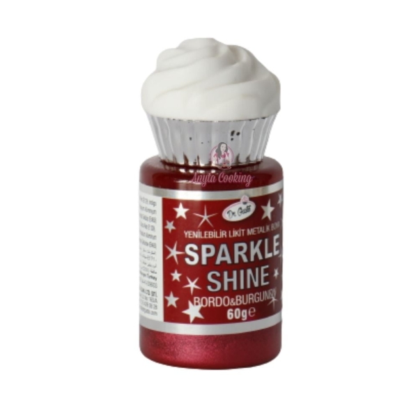 Colorant Lichid Metalizat Sparkle - Bordo / Burgundy - 60 gr - Dr Gusto - Anyta Cooking	