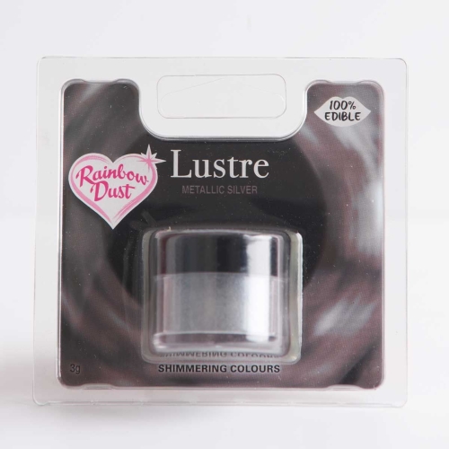 Colorant Pudra Hidrosolubil - 3 gr - LUSTRE METALLIC SILVER - Rainbow Dust
