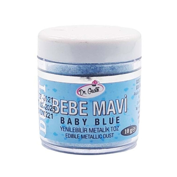 Colorant Pudra Metalizat -Albastru Deschis / Baby Blue - 10 gr - Dr gusto - Anyta Cooking