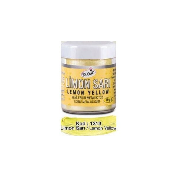 Colorant Pudra Metalizat -Galben Lamaie / Lemon Yellow - 10 gr - Dr gusto - Anyta Cooking