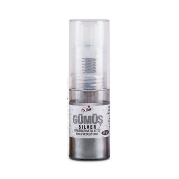 Colorant Pudra Metalizat Spray Pompita - 10 gr - ARGINT - Dr Gusto - Anyta Cooking