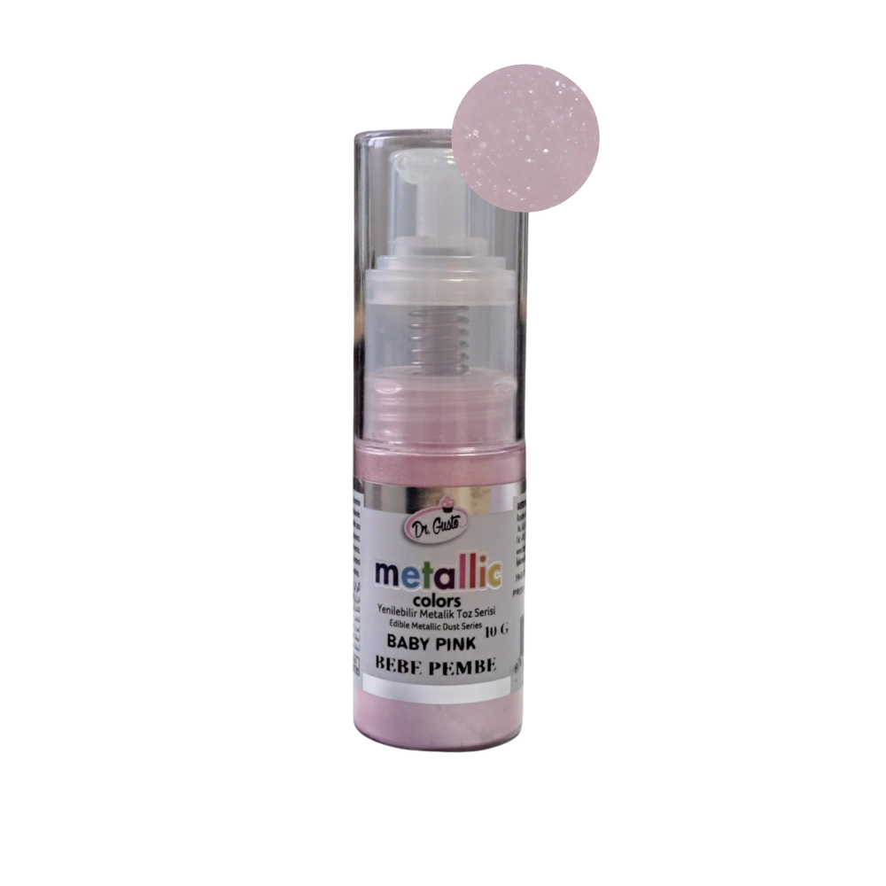 Colorant Pudra Metalizat Spray Pompita - 10 gr - ROZ BEBE - Dr Gusto - Anyta Cooking