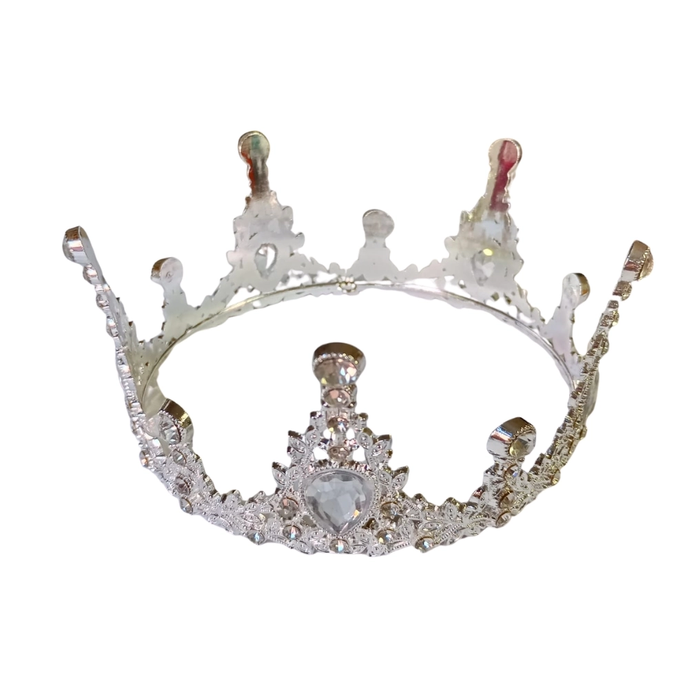 Coronita pentru tort argintie cu pietricele albe - Anyta Cooking