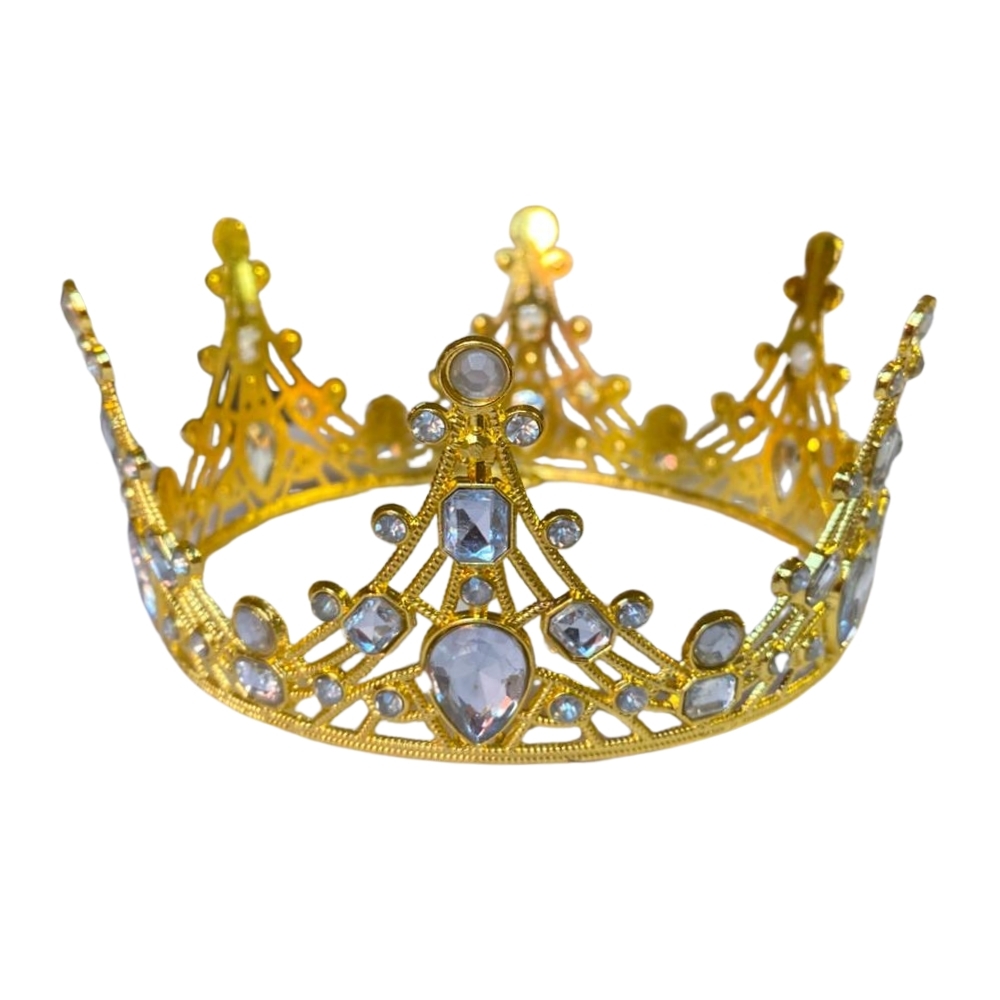 Coronita aurie pentru tort cu pietricele albe - Anyta Cooking