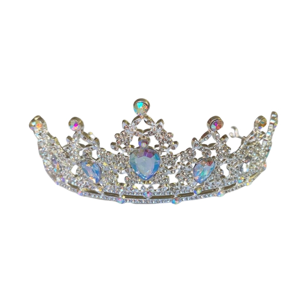 Coronita pentru tort argintie cu cristale multicolore - Anyta Cooking
