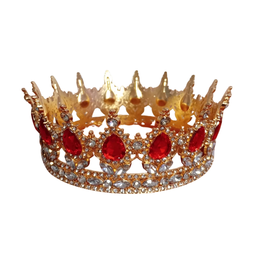 Coronita pentru tort aurie cu pietricele rosii - Anyta Cooking