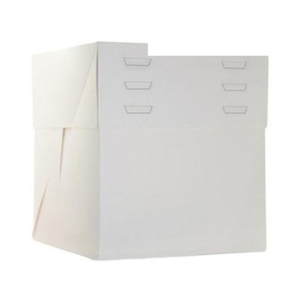 Cutie Tort Alba cu Inaltime Reglabila - 30 X 30 X inaltime de 20 la 30 cm - Anyta Cooking