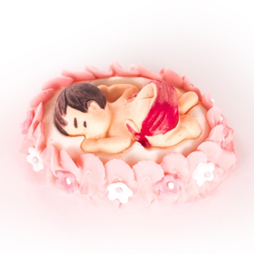 Decor comestibil - "Bebelus &icirc;n pătuț roz" - Anyta Cooking