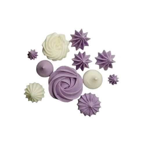  Decor comestibil - &bdquo;Mini bezele asortate lavandă-alb&rdquo; - Anyta Cooking 