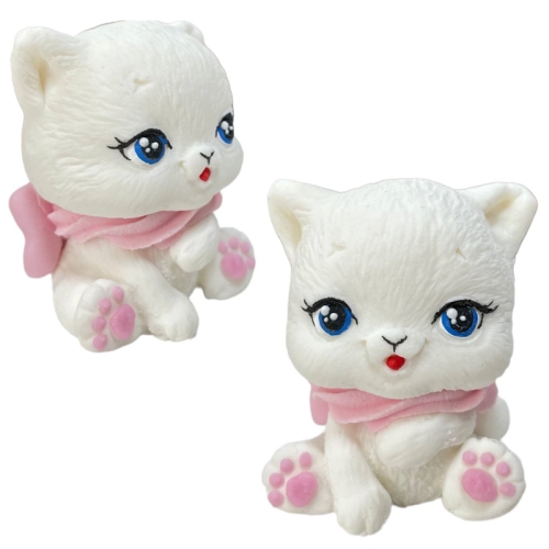 Decor comestibil - Pisicuta alba cu roz  - Anyta Cooking