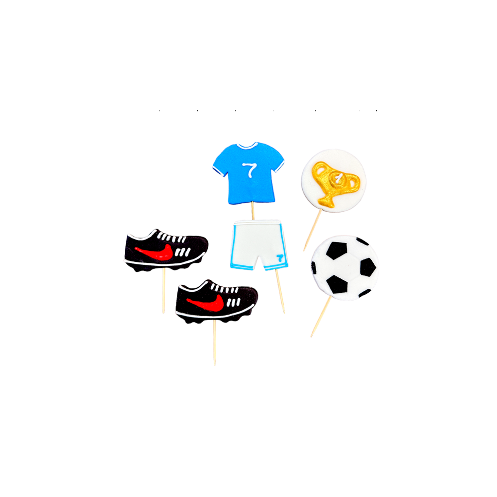  Decor comestibil - &bdquo;Set fotbal 2D albastru&rdquo; - Anyta Cooking 