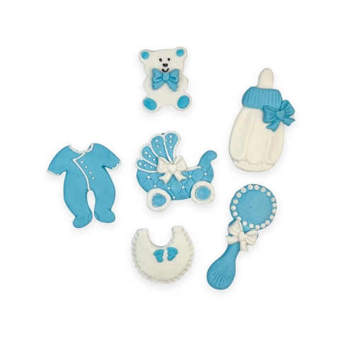 Decor comestibil -  Set nou nascut albastru  - Anyta Cooking