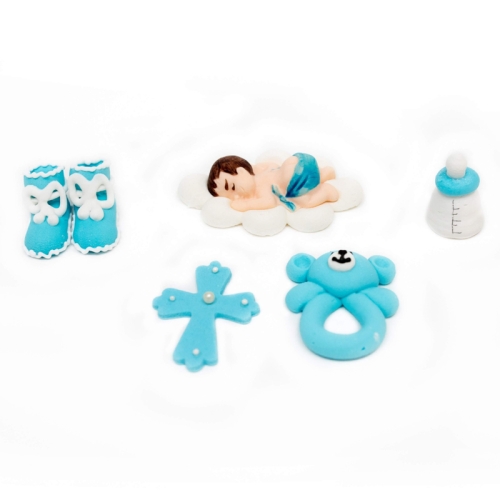 Decor comestibil -  Set nou nascut albastru nr3  - Anyta Cooking