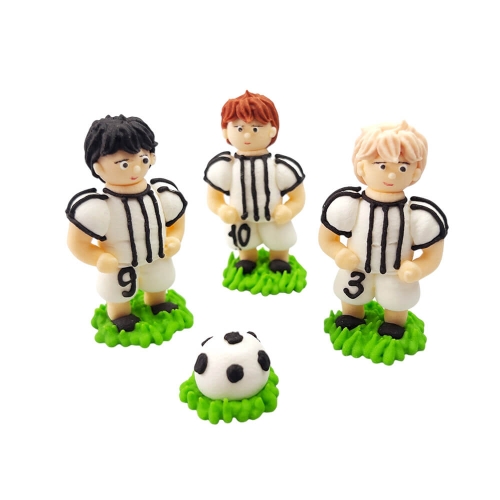  Decor comestibil - Trio de fotbaliști &icirc;n uniformă albă - Anyta Cooking 