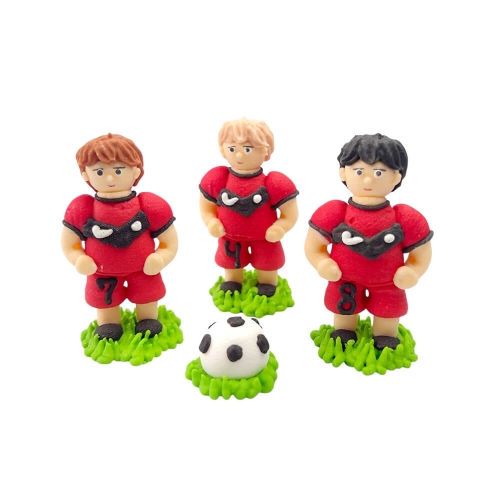 Decor comestibil - Trio de fotbaliști Nabi r &icirc;n uniformă roșie" - Anyta Cooking 