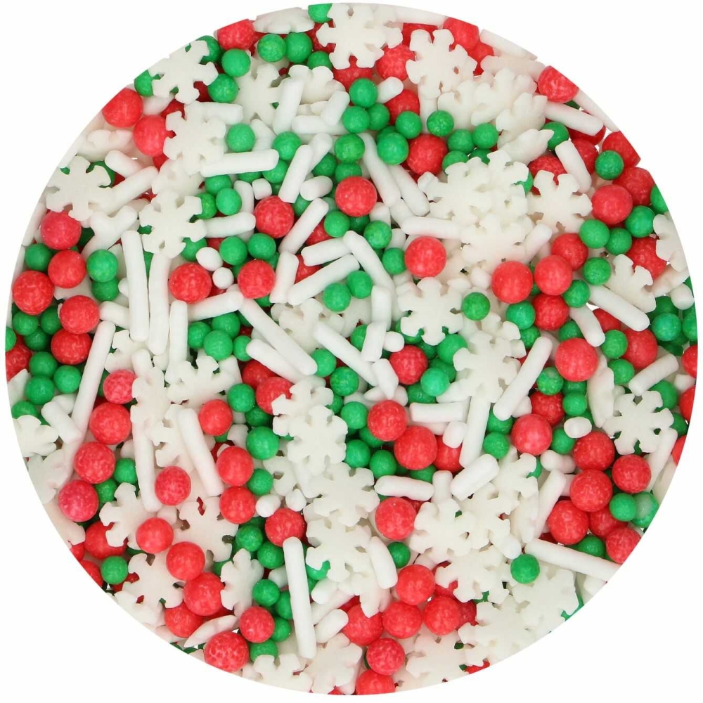 Decor din zahar – Sprinkle Medley CHRISTMAS – 60 gr – Funcakes