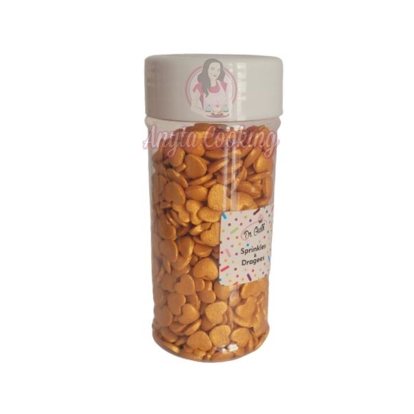 Decor din zahar - Inimioare Aurii - 70 gr - Dr Gusto