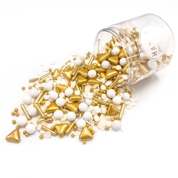 Decoratiuni zahar (sprinkles) - Champagne Shower - 90 gr - Happy Sprinkles