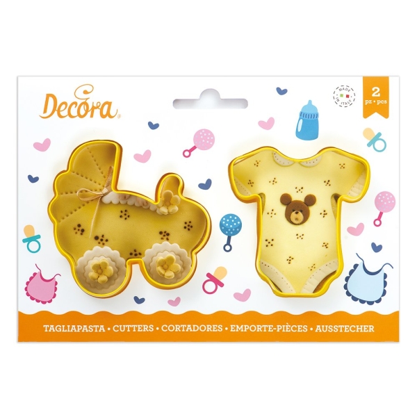 Decupator-formă de cărucior și hainuță bebe-Decora - Anyta Cooking