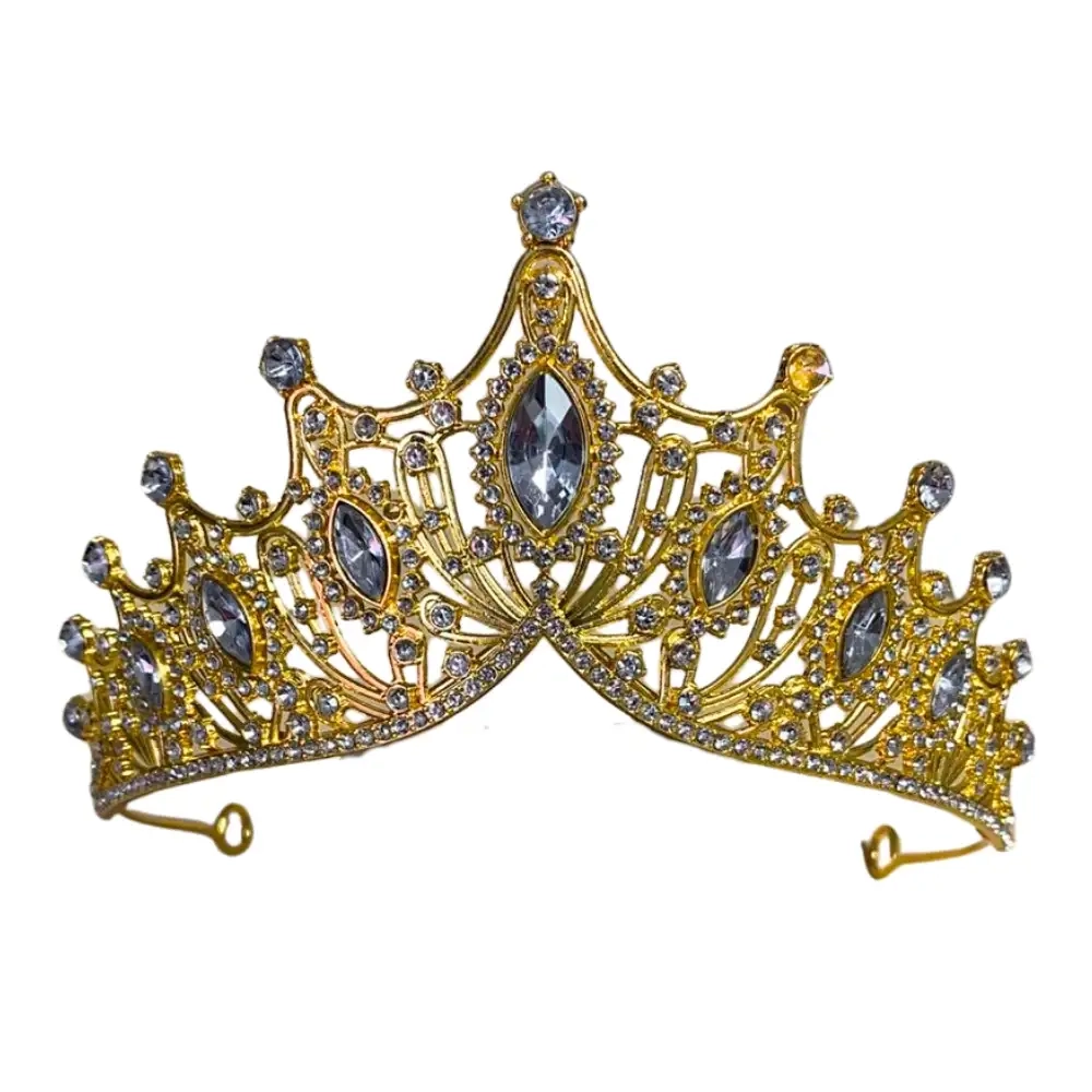 Coronita aurie cu cristale albe - Anyta Cooking