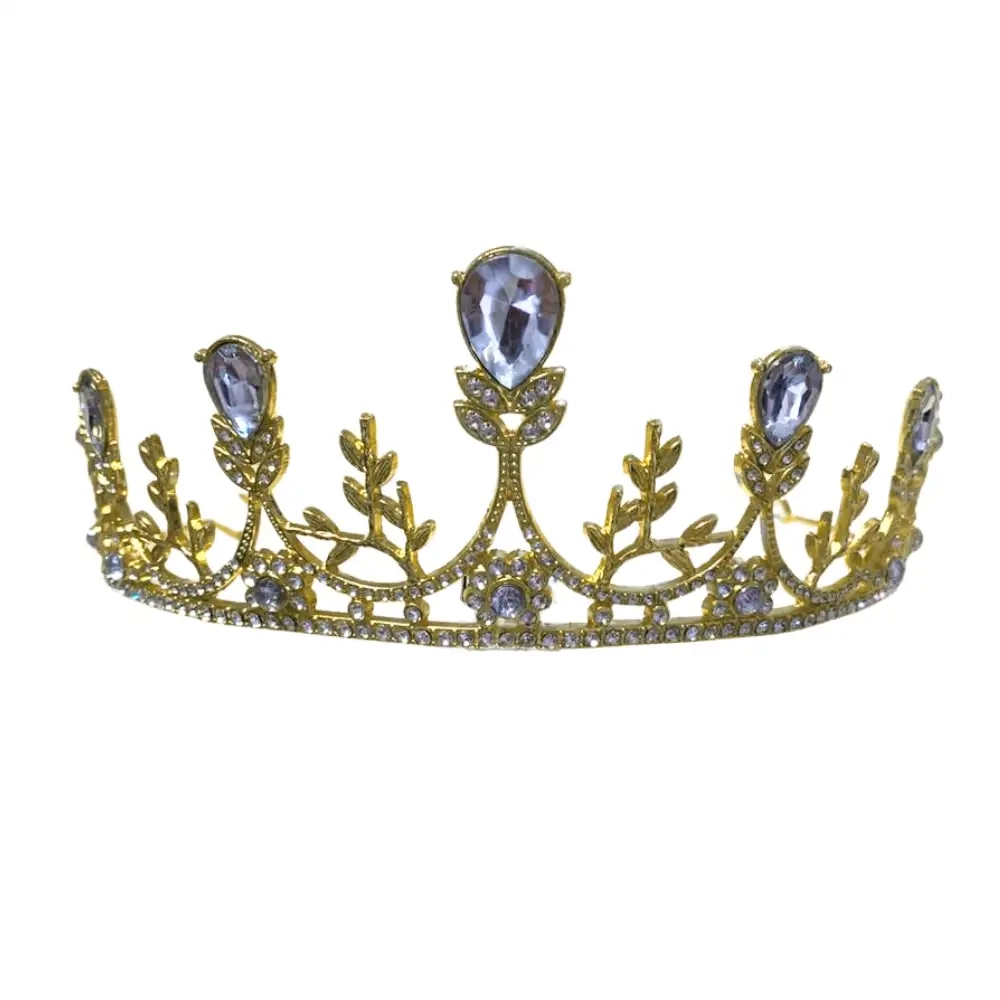 Coronita pentru tort aurie cu frunzulite - alb - Anyta Cooking