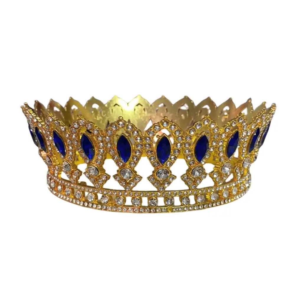 Coronita pentru tort aurie cu pietricele albastre - Anyta Cooking