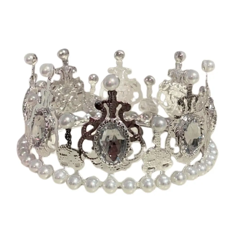 Coronita mica argintie cu perle si pietricele albe - Anyta Cooking