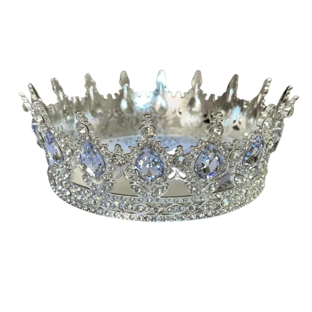 Coronita pentru tort argintie cu cristale albe - Anyta Cooking