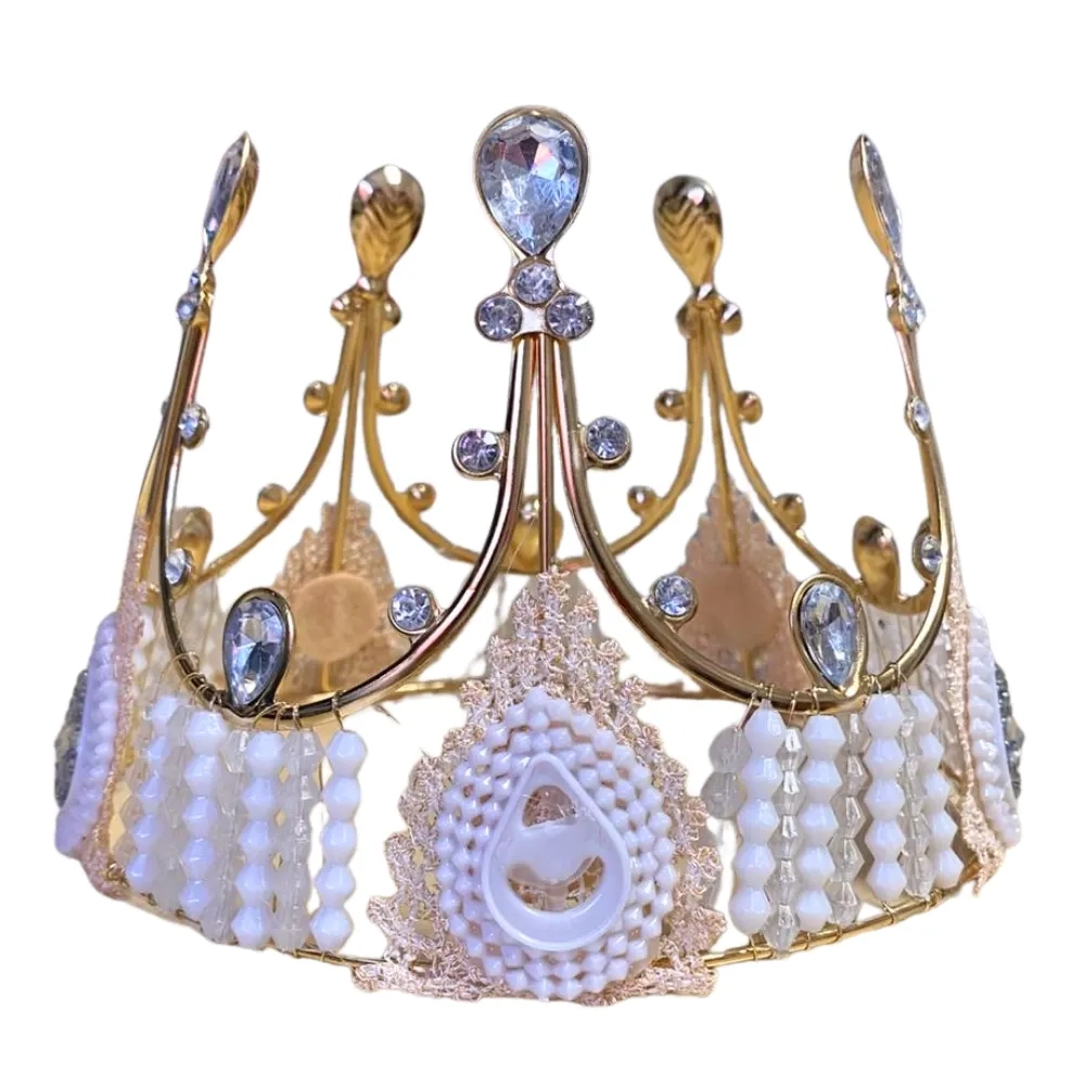 Coroniță aurie rose cu elemente decorative albe - Anyta Cooking