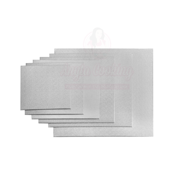 Disc pentru tort, patrat, argintiu -2mm grosime-Anyta Cooking - Anyta Cooking