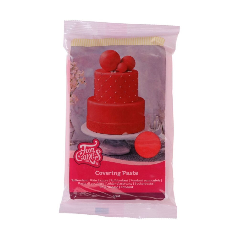 Fondant / Pasta de zahar - Rosu - 500g - FunCakes