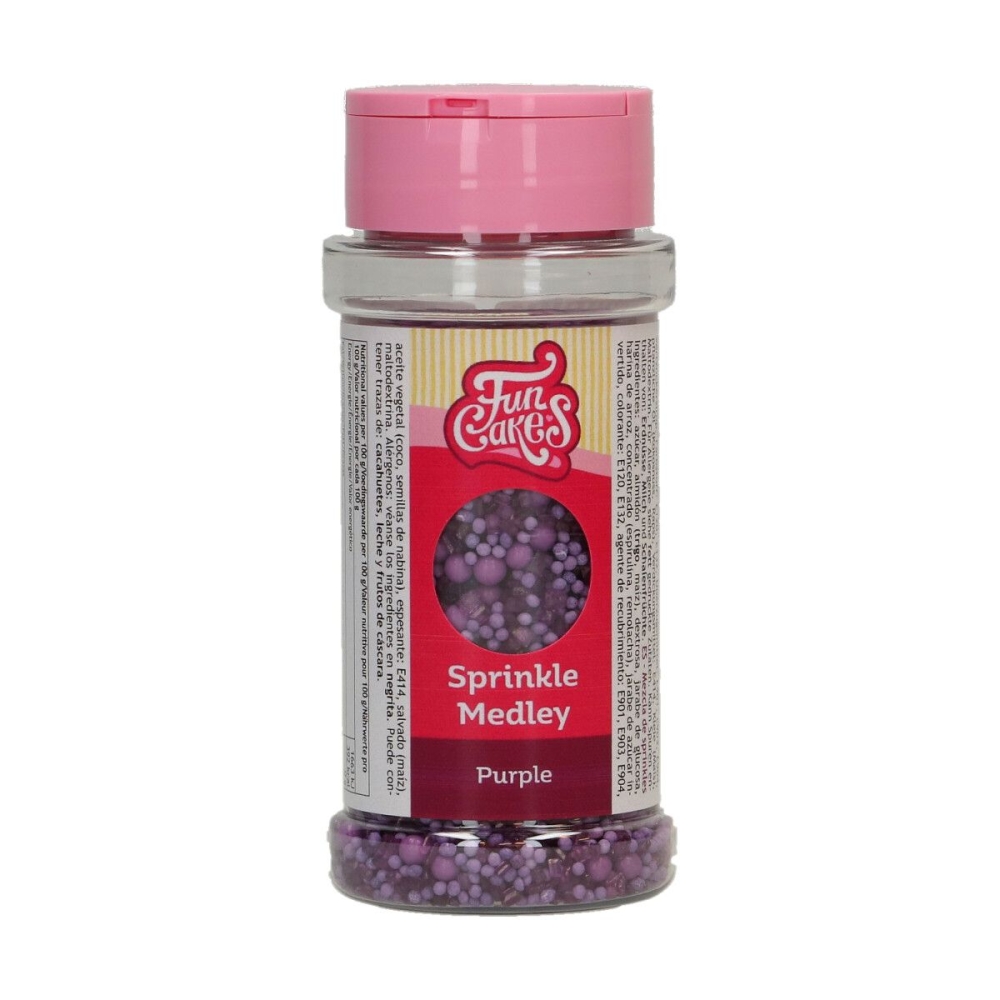 Decor din zahar Sprinkle Medley Purple / Mov - 70g - FunCakes 