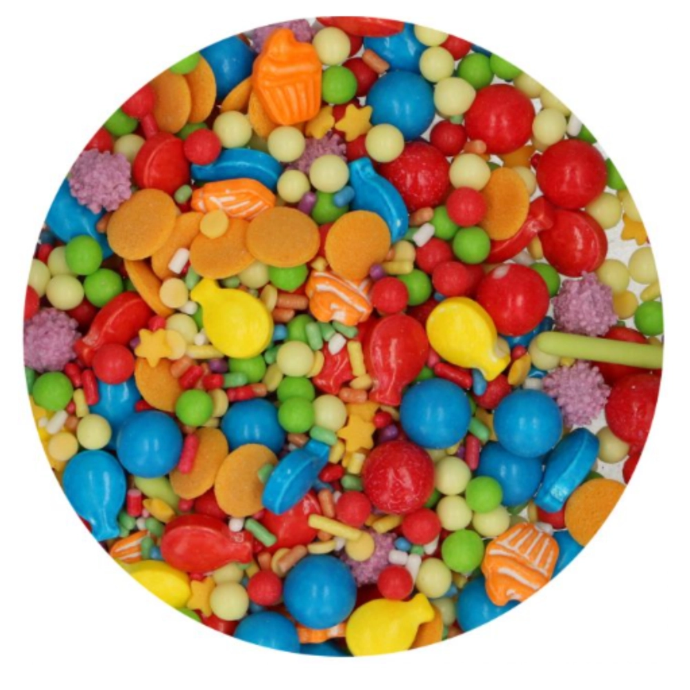 Perle / Perlute din zahar 3D - Sprinkle Medley - BIRTHDAY BASH - 70 GR - Funcakes