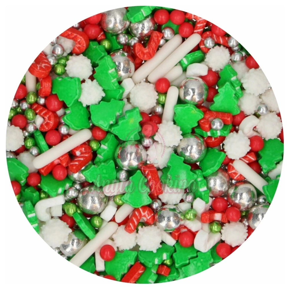 Perle / Perlute din zahar 3D - Sprinkle Medley - CHRISTMAS WISHES - 70 GR - Funcakes