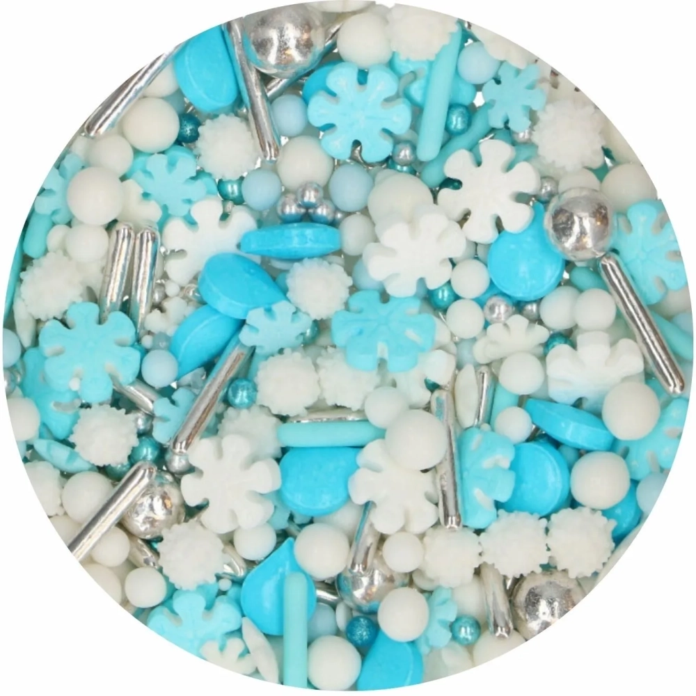 Perle / Perlute din zahar 3D - Sprinkle Medley - FROSTY WINTERS - 70 GR - Funcakes