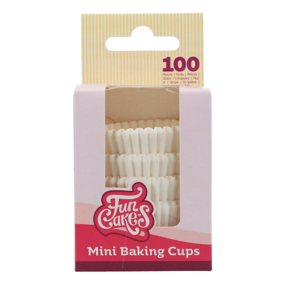 Set 100 buc - Mini forme de copt albe - FunCakes 